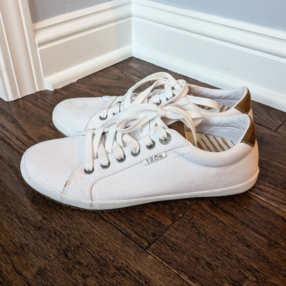Taos Women's White Starburst Canvas Sneakers Size 7.5 - Picture 5 of 10